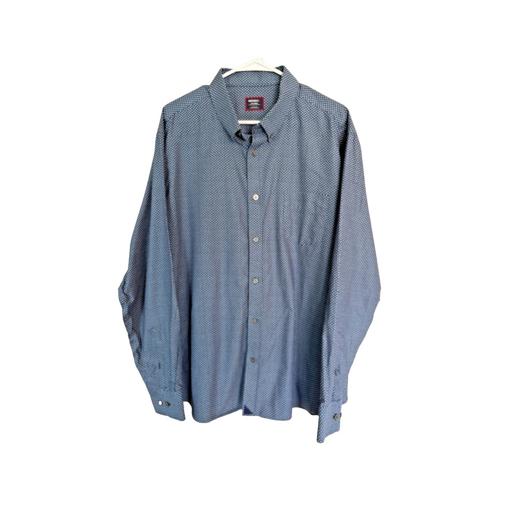 UNTUCKit Mens XXLarge Slim Fit Navy Blue Micro Dot Long Sleeve Button Down Shirt